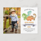 ワイルドワン恐竜1stバースデーフォト招待状 ポストカード (正面)