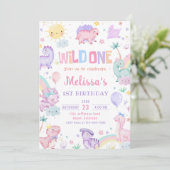 ワイルドワン恐竜1st誕生日パーティー 招待状 (スタンド正面)