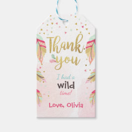 ワイルドワン感謝していお気に入りギフトラベルガールピンク金ゴールド ギフトタグ