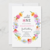 ワイルドワン春ガーデンワイルドフラワーバースデーパーティー 招待状 (正面)