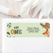 ワイルドワン書道の緑の差出人住所 ラベル (インサイチュ)