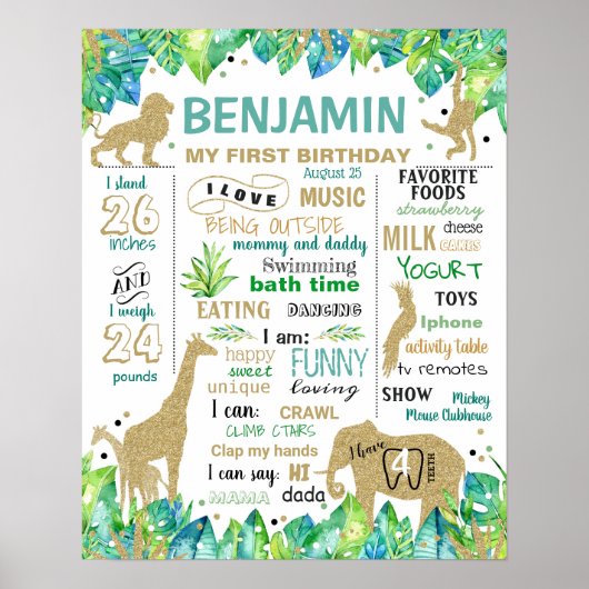 ワイルドワン最初の誕生日マイルストーン記号 ポスター (正面)