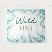 ワイルドワン最初の誕生日離れの写真背景 タペストリー (正面(横))