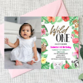 ワイルドワン熱帯動物写真第1回誕生日パーティー 招待状