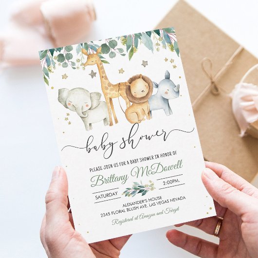 ワイルドワン男子サファリベイビーシャワー 招待状