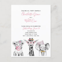 ワイルドワン白黒ピンクガールズバースデーパーティー