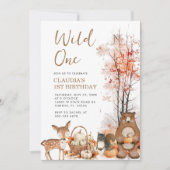 ワイルドワン秋カボチャウッドランド1歳 招待状 (正面)