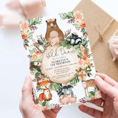 ワイルドワン秋フローラウッドランドアニマルズ1st誕生日 招待状