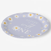 ワイルドワン第1誕生日パーティーボホレトロデイジー紙 ペーパープレート (アングル)