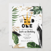 ワイルドワン第1誕生日 |キングオブザインズクラウン 招待状 (正面)