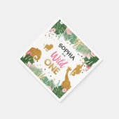 ワイルドワン紙ナプキンスワイルドジャングルアニマルガール スタンダードカクテルナプキン (角)