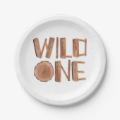 ワイルドワン素朴1歳の誕生日 ペーパープレート (正面)