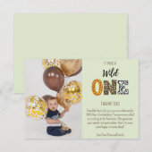 ワイルドワン緑のフォトスクリプト サンキューカード (正面/裏面)