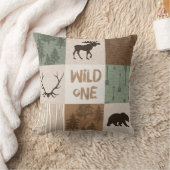 ワイルドワン装飾用クッション – 緑と茶色 クッション (ブランケット)