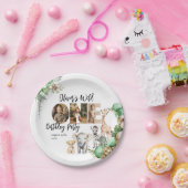 ワイルドワン誕生日サファリ動物写真 ペーパープレート (パーティー)