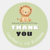 ワイルドワン誕生日サンキューステッカー ラウンドシール (正面)