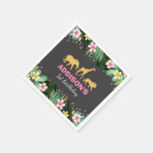 ワイルドワン誕生日ジャングルアニマルズナプキン スタンダードカクテルナプキン (角)