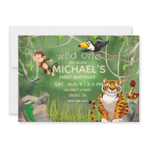 ワイルドワン誕生日ジャングルアニマルズパーティー