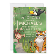 ワイルドワン誕生日ジャングルアニマルズパーティー