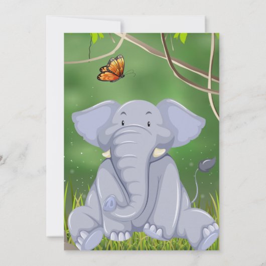 ワイルドワン誕生日ジャングルアニマルズパーティー 招待状 (裏面)