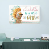 ワイルドワン誕生日バナートライバル1歳の誕生日 横断幕 (トレードショー)