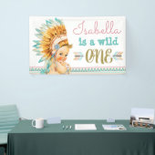 ワイルドワン誕生日バナートライバル1歳の誕生日 横断幕 (トレードショー)