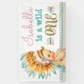 ワイルドワン誕生日バナートライバル1歳の誕生日 横断幕 (縦)