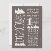 ワイルドワン誕生日パーティー(1歳の誕生日) 招待状 (正面)