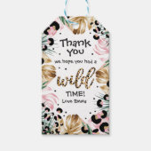 ワイルドワン誕生日ヒョウ印刷サファリパーティーの好意 ギフトタグ (正面)