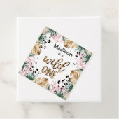 ワイルドワン誕生日ヒョウ印刷ワイルドジャングルパーティー フェイバータグ (インサイチュ)