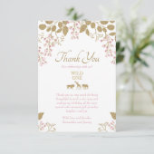 ワイルドワン誕生日ピンク金ゴールドサンキューカード サンキューカード (スタンド正面)