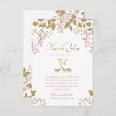 ワイルドワン誕生日ピンク金ゴールドサンキューカード サンキューカード (正面/裏面)