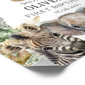 ワイルドワン誕生日ボーイサファリ動物へようこそ ポスター (角)