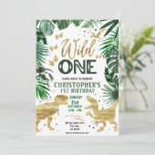 ワイルドワン誕生日ボーイ恐竜 招待状 (スタンド正面)