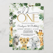 ワイルドワン誕生日ボーイ招待状 招待状 (正面/裏面)