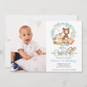 ワイルドワン誕生日招待状と写真 招待状 (正面)