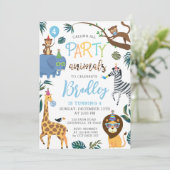 ワイルドワン誕生日招待状パーティー動物 招待状 (スタンド正面)