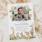 ワイルドワン誕生日招待状ボーイサファリアニマルズ1 招待状