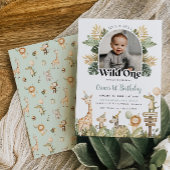 ワイルドワン誕生日招待状ボーイサファリアニマルズ1 招待状