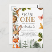 ワイルドワン誕生日男子招待状 ワイルドワン招待 ポストカード (正面/裏面)