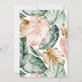 ワイルドワン誕生日金ゴールドサファリジャングル動物パーティー 招待状 (裏面)