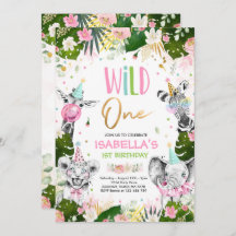 ワイルドワン誕生日金ゴールドサファリジャングル動物パーティー