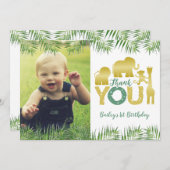 ワイルドワン金ゴールドサファリアニマルズサンキューカード サンキューカード (正面/裏面)