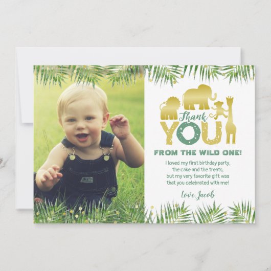 ワイルドワン金ゴールドサファリフォトサンキューカード サンキューカード (正面)