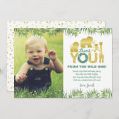 ワイルドワン金ゴールドサファリフォトサンキューカード サンキューカード (正面/裏面)