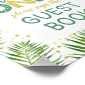 ワイルドワン金ゴールドサファリベイビーシャワーゲストブックサイン ポスター (角)