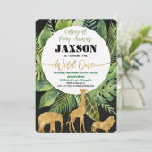 ワイルドワン1歳の誕生日の招待ボーイサファリ招待状 招待状 (スタンド正面)