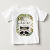 ワイルドワン1歳の誕生日ウッドランドラクーン ベビーTシャツ (正面)