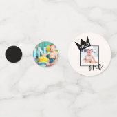 ワイルドワン1歳の誕生日カスタム写真 コンフェッティ (正面)