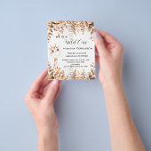 ワイルドワン1歳の誕生日キリンの予算招待状 チラシ (手)